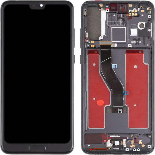 Οθόνη mit Touch-Mechanismus und Rahmen für Huawei P20 PRO CLT-L09, CLT-L29 (Schwarz)