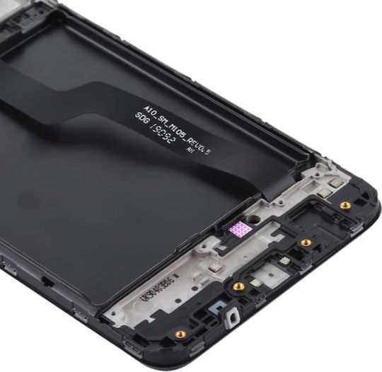 O ecran cu Mecanism Tactil și Cadru pentru Samsung Galaxy A10 (Negru)