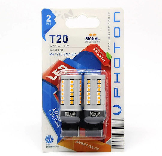 Photon Lămpi Autoturismului & Motocicletei WY21W / T20 Canbus LED Portocaliu 12V 2buc