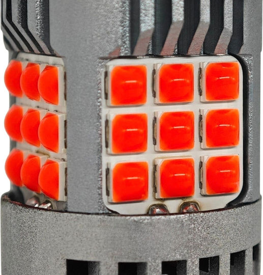 Lamps Car P27/7W Canbus LED Red 12-24V 2pcs