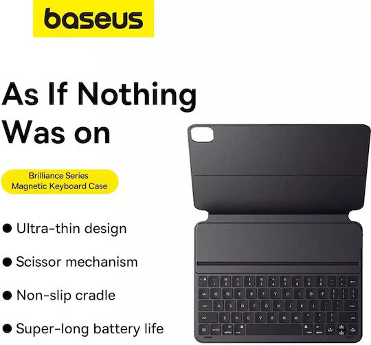 Baseus Brilliance Flip Cover με Πληκτρολόγιο Μαύρη (iPad Pro 12.9 (2019/2020/2021/2022))