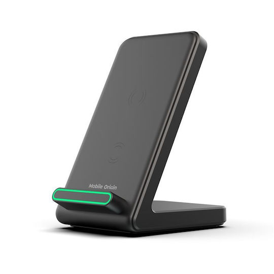Mobile Origin Ασύρματος Φορτιστής (Qi Pad) 15W Μαύρος (PW10)