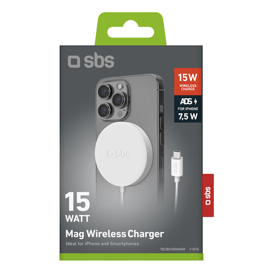 SBS Magsafe-Ladegerät Und USB-C Kabel 15W Weiß
