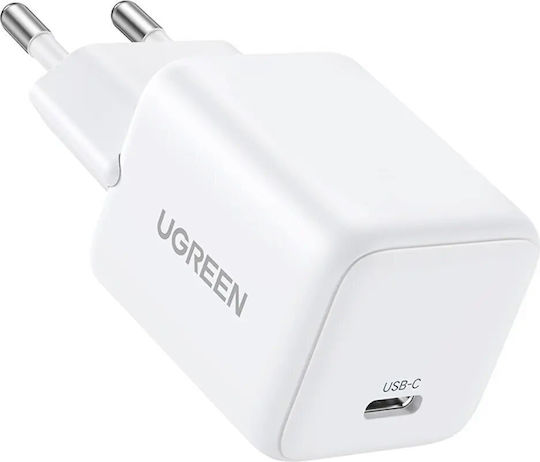 Ugreen Charger GaN with USB-C Port and Cable USB-C - USB-C 30W Power Delivery / Quick Charge 4.0 Whites (X513)