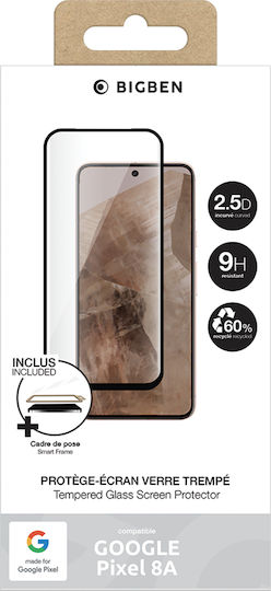 Bigben Screen Protector Google Pixel 8a In Tempered Glass 2.5d 9h Mfg Transparent Black