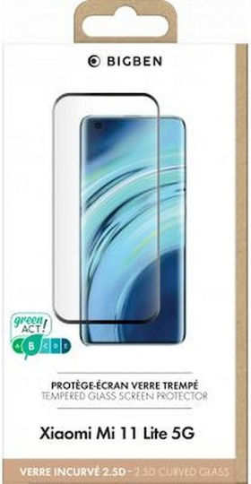 Bigben Connected Gehärtetes Glas Displayschutzfolie Xiaomi Mi 11 Lite Fleckenresistent 2.5d Transparent Schwarz