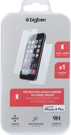 Bigben Screen Protector Apple Iphone 8 Plus Front Rear In Tempered Glass Transparent