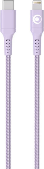 Bigben Connected Charging Transfer Cable Usb-c Lightning 3a Power Delivery 60w 1.2m Purple