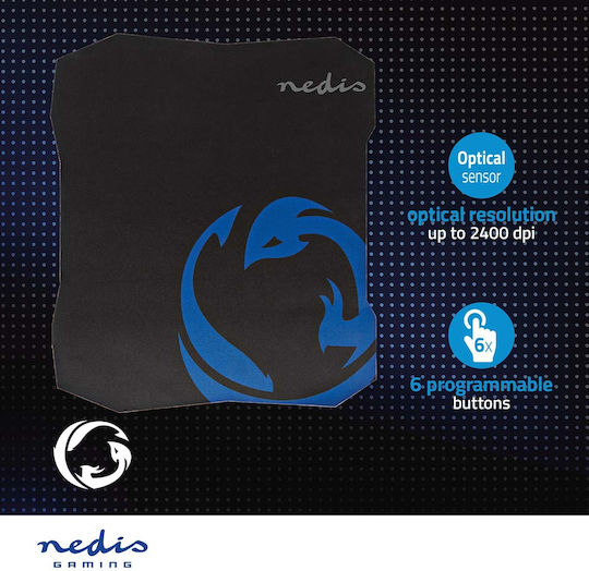 Nedis Square Microfiber Gaming Mouse Mat Non-slip Rubber Base Black