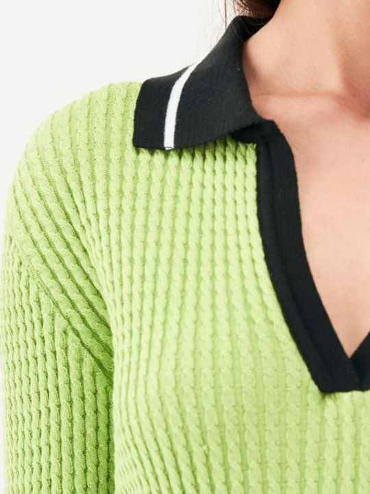 Women's Blouse Long Sleeve with V Neckline Multicolour