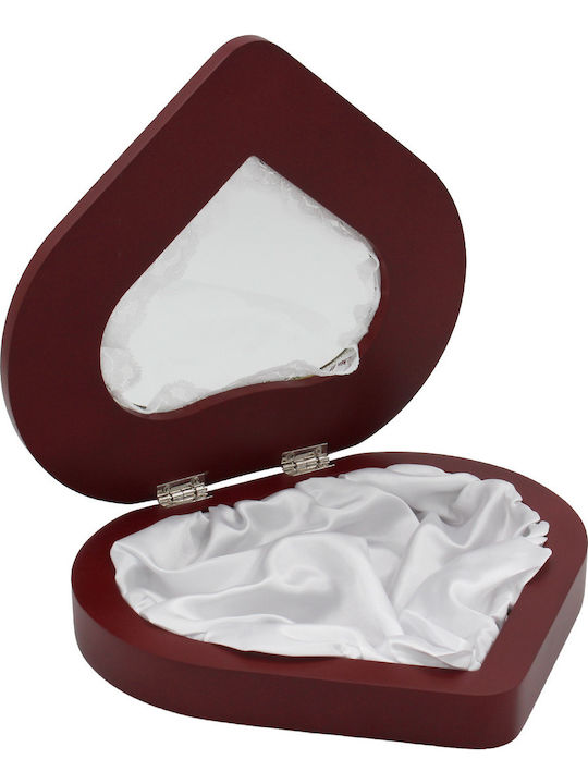 Keskor Heart Tabletop Heart Shaped Wedding Crown Case Silver Plated Silver 23x25.5cm