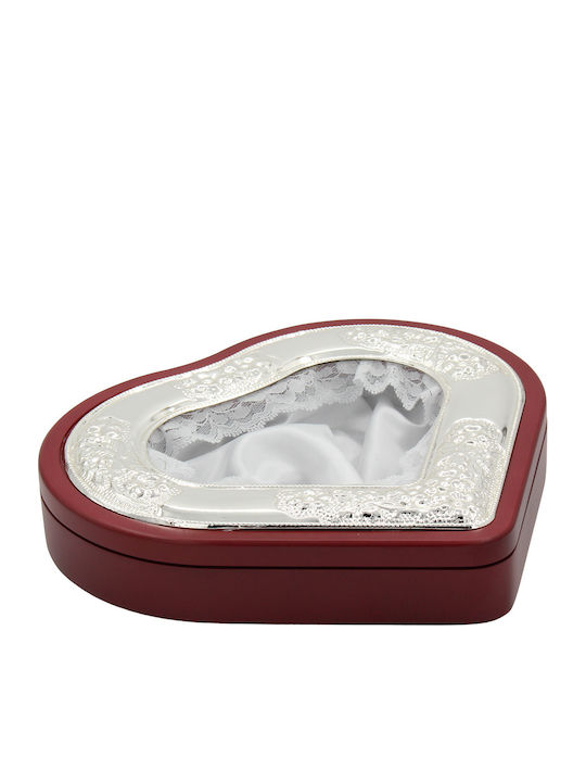 Keskor Heart Tabletop Heart Shaped Wedding Crown Case Silver Plated Silver 23x25.5cm