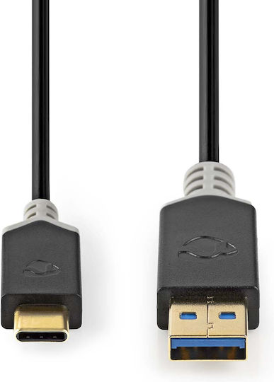 Nedis USB-A Мъжки Към USB-C Мъжки 60W 5 Gbps 1m Зареждащ Данни Кабел Черен Златист