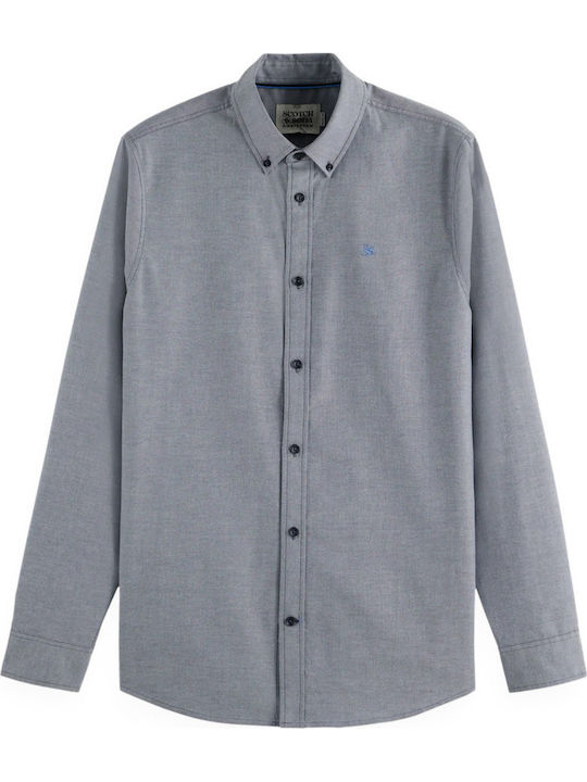 Seasonal Solid Long-sleeved Shirt Peacoat