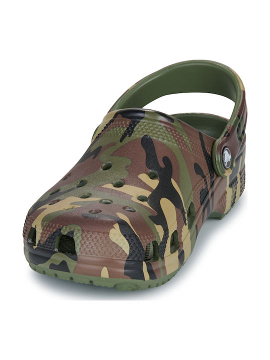 Crocs Classic Camouflage Γυναικεία Σαμπό Πράσινα