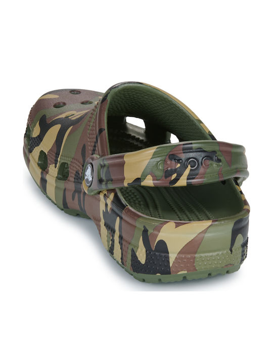 Crocs Classic Camouflage Γυναικεία Σαμπό Πράσινα