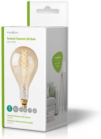 Nedis LED Filament Glühbirne E27 A160 5W 280 Lumen 2000K Dimmbar Vintage In Glas Transparent