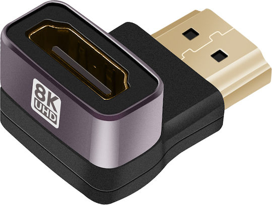 Linq HDMI Мъжки Към Женски 8K UHD Видео Адаптер Нисък Вертикален Ъглов Черен