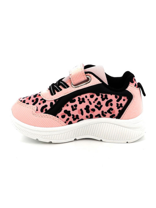 Minnie Παιδικά Sneakers με Σκρατς & Φωτάκια Ροζ