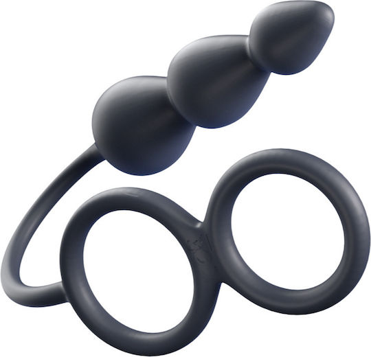 Double Cock Ring Anal Beads Remote Control