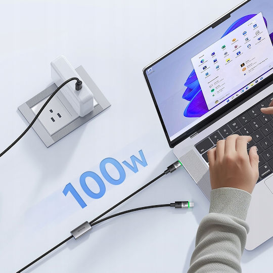 Mcdodo Usb-C 2in1 Fast Charging Cable Iphone Macbook Led 100W 2m