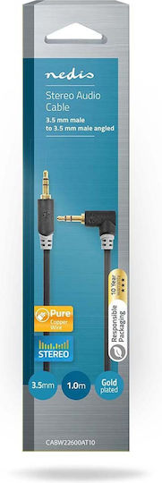 Nedis Stereo Audio Kabel Klinkenkabel 3,5mm Gerade Zu 3,5mm Gekröpft 1m Anthrazitgrau