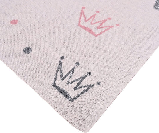 Liolios Home Blanket Nursery Swaddling Blankets Crown Cotton Beige 80x100cm
