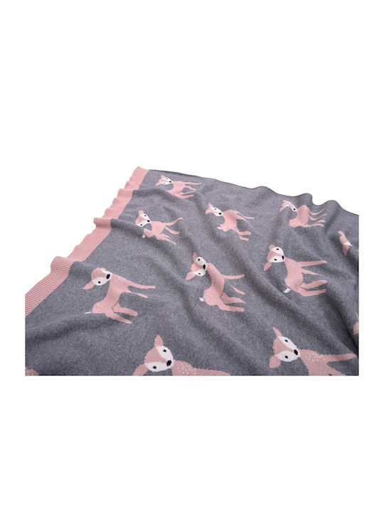 Liolios Home Blanket Nursery Swaddling Blankets Cotton Gray 80x100cm
