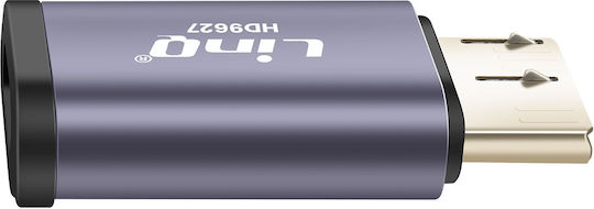 Linq Usb-c Женски Към Micro-b 3.2 Superspeed Мъжки 10gbps Сив