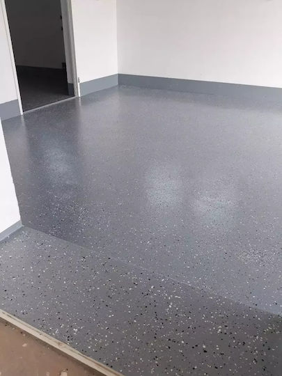 Set Vopsea Epoxidică Pardoseli Beton Role Vopsea Lac Fulgi Gri 10m2