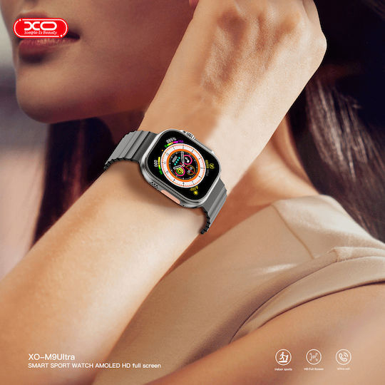 XO M9 Ultra Smartwatch με Παλμογράφο (Μαύρο)
