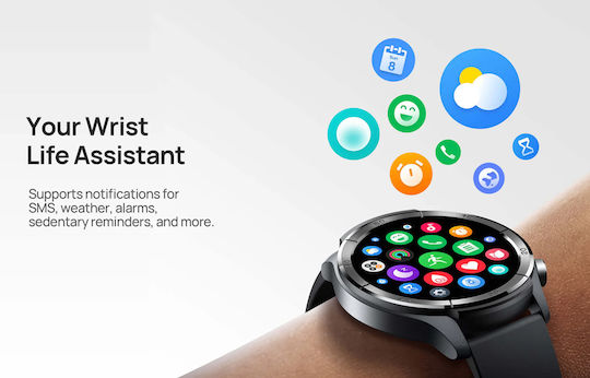 Mibro A3 Aluminium 45mm Smartwatch με Παλμογράφο (Μαύρο)