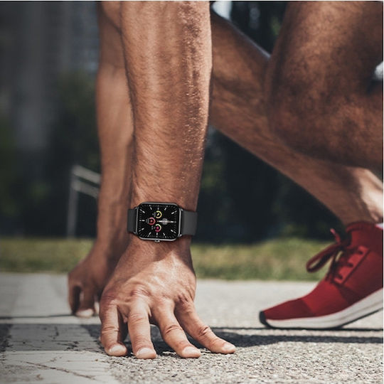QCY GTC 46mm Smartwatch με Παλμογράφο (Μαύρο)