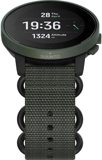 Suunto 9 Peak Pro Titanium 43mm Αδιάβροχο Smartwatch με Παλμογράφο (Forest Green)