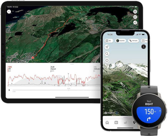 Suunto 9 Peak Pro Titanium 43mm Αδιάβροχο Smartwatch με Παλμογράφο (Titanium Slate)