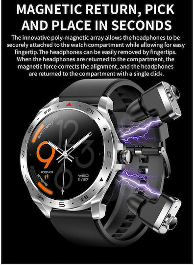 Microwear K95 Smartwatch with Heart Rate Monitor (Black Steel)
