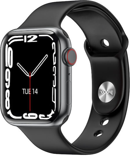 Hoco Y1 Pro Stainless Steel Αδιάβροχο Smartwatch με Παλμογράφο (Μαύρο)