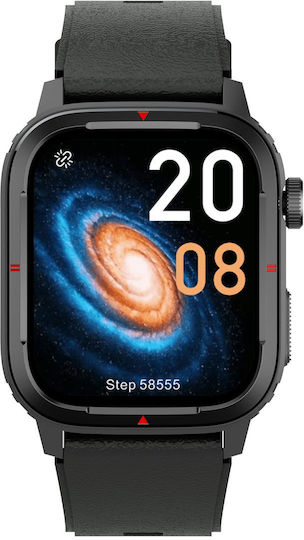 Smartwatch Qatar Idealstore 1.7 Inch Screen Size Ip67 Water Resistant Sleep Monitoring Heart Rate Fitness Bluetooth Call Answering Function Android Ios Connectivity Notifications Facebook Black