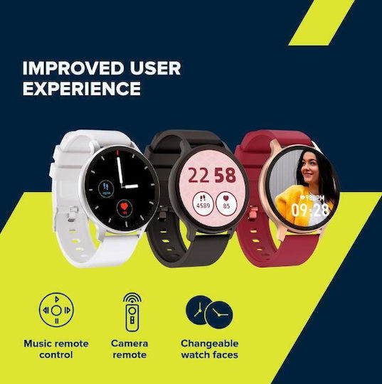 Canyon Badian 45mm Smartwatch με Παλμογράφο (Λευκό)