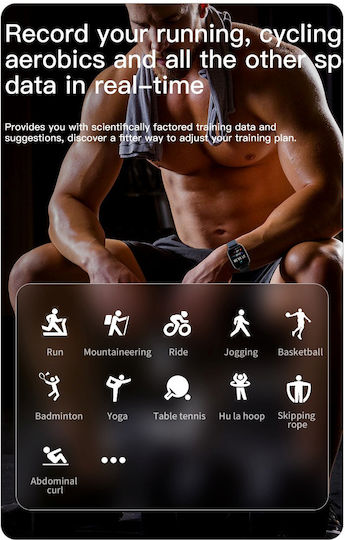 Smartwatch Idealstore Upbest23 Apple Bluetooth Difuzor Încorporat Microfon Asistent Vocal NFC Multi-sport Monitorizare Ritm Cardiac Oxigen Termometru Ecran HD Sticlă Curbată Blocare cu Parolă Baterie 200mAh Culoare Negru