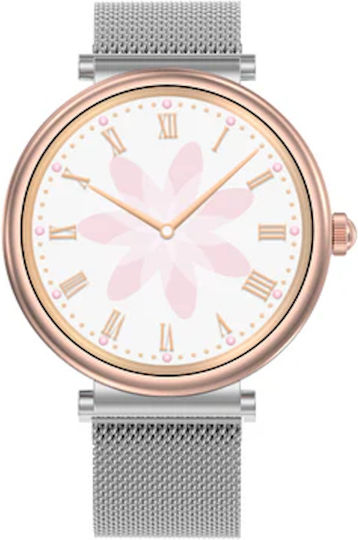 UnikWATCH Stainless Steel Smartwatch με Παλμογράφο (Ασημί)