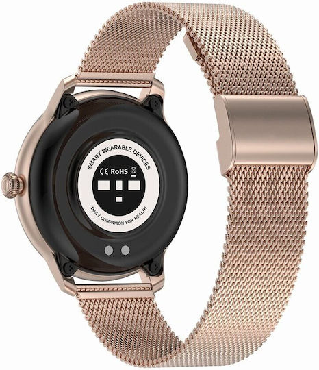 Oromed Oro Lady Stainless Steel 43mm Smartwatch with Heart Rate Monitor (Gold)