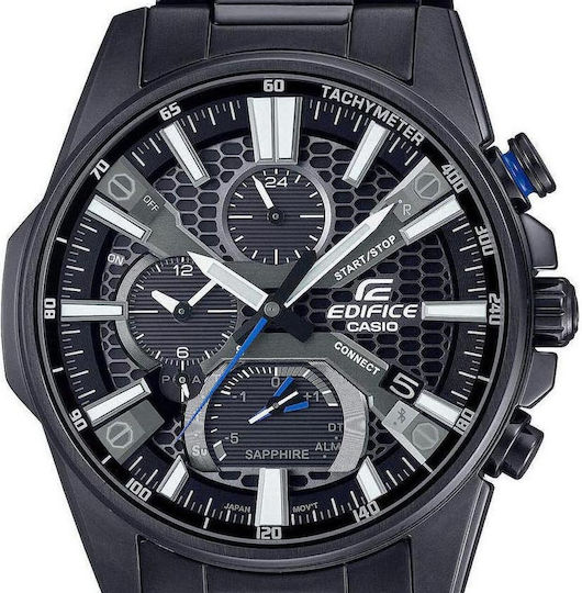 Casio EQB-1200DC-1AER Stainless Steel 50mm Waterproof Smartwatch (Black)