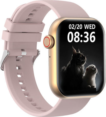Egoboo GW41 Aluminium Smartwatch με Παλμογράφο (Ροζ)