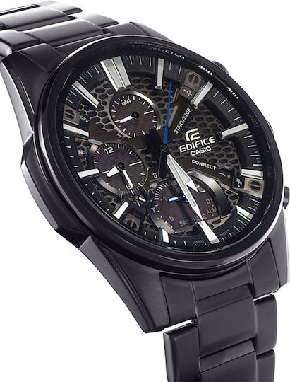 Casio EQB-1200DC-1AER Stainless Steel 50mm Waterproof Smartwatch (Black)