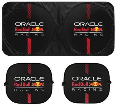 Red Bull Oracle Sunshades Black Red 3 Pieces 1xfront 150x70cm 2xside 43x38cm 0510011