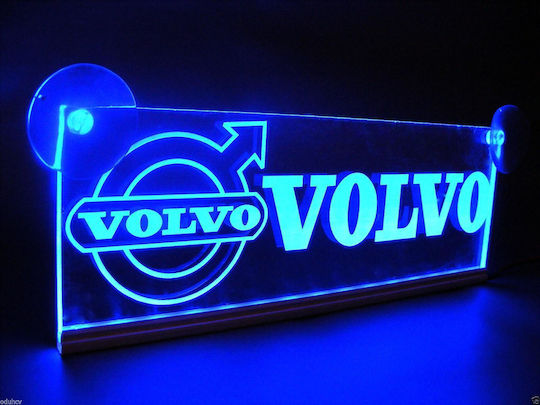 Decorative Laser Engraved Cabin Signboard Blue Led 24v Volvo 250mm90mm6mm Cable 15m Plug Lighter Socket
