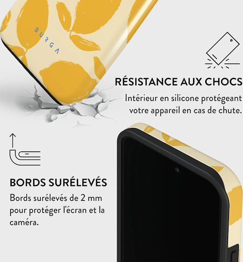 Burga Handyhülle iPhone 13 Pro Magsafe Robuste Stoßfeste Zitronen-Tarte Modell Gelb