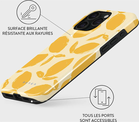 Burga Case Iphone 15 Pro Max Tough Shockproof Lemon Tart Model Yellow