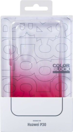 Color Block Case Huawei P30 Shockproof Scratch Resistant Red